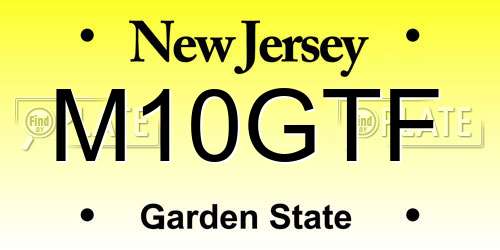 M10GTF New Jersey License Plate