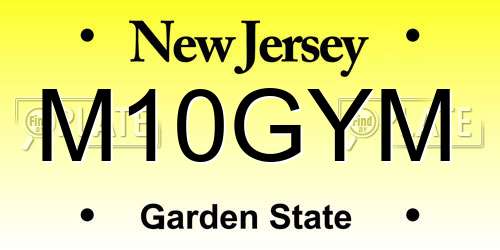 M10GYM New Jersey License Plate