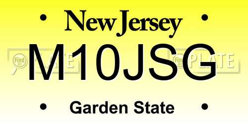 M10JSG New Jersey License Plate