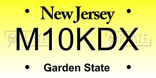 M10KDX New Jersey License Plate