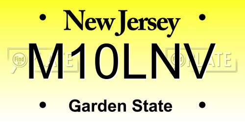 M10LNV New Jersey License Plate