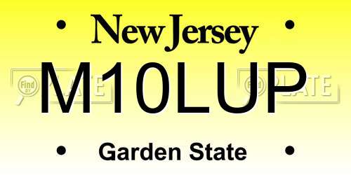 M10LUP New Jersey License Plate
