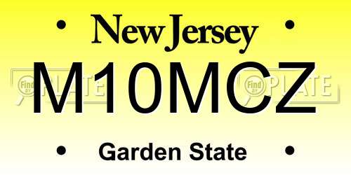 M10MCZ New Jersey License Plate