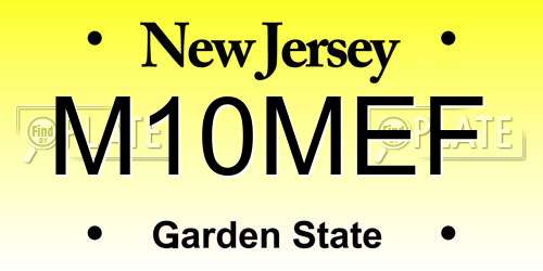 M10MEF New Jersey License Plate