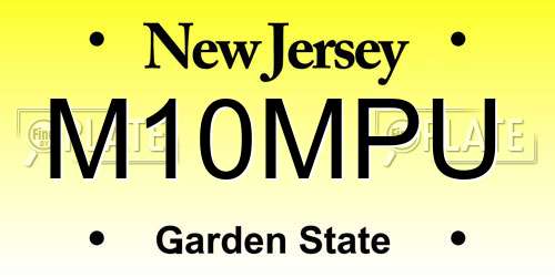 M10MPU New Jersey License Plate