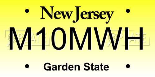 M10MWH New Jersey License Plate