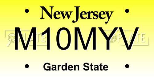 M10MYV New Jersey License Plate