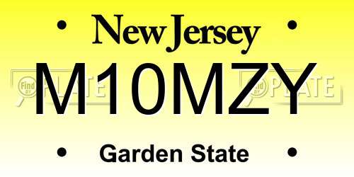M10MZY New Jersey License Plate