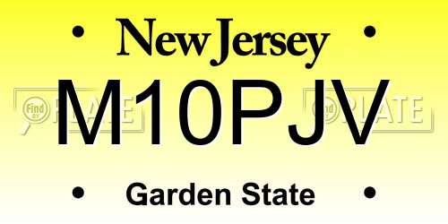 M10PJV New Jersey License Plate