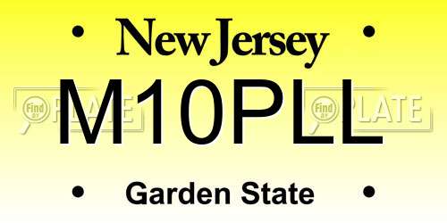 M10PLL New Jersey License Plate