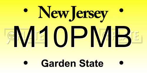 M10PMB New Jersey License Plate