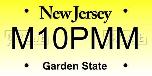 M10PMM New Jersey License Plate