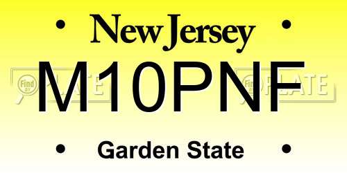 M10PNF New Jersey License Plate