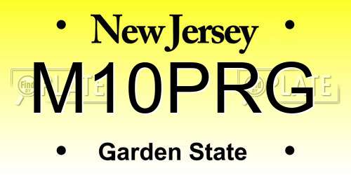 M10PRG New Jersey License Plate