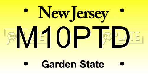 M10PTD New Jersey License Plate