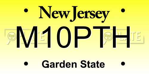 M10PTH New Jersey License Plate