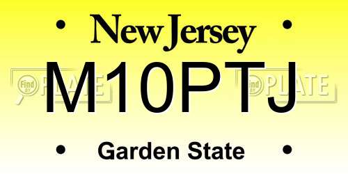 M10PTJ New Jersey License Plate