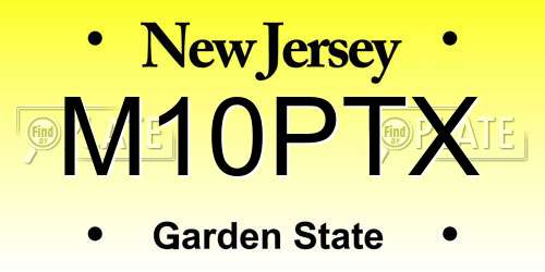 M10PTX New Jersey License Plate