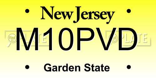 M10PVD New Jersey License Plate