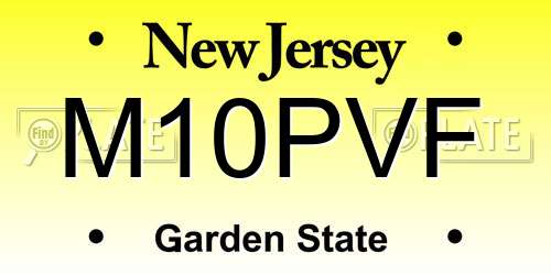 M10PVF New Jersey License Plate