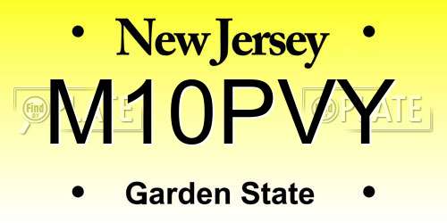 M10PVY New Jersey License Plate