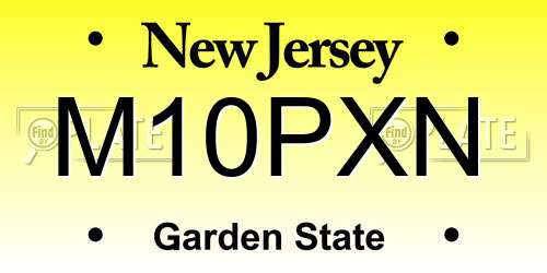 M10PXN New Jersey License Plate