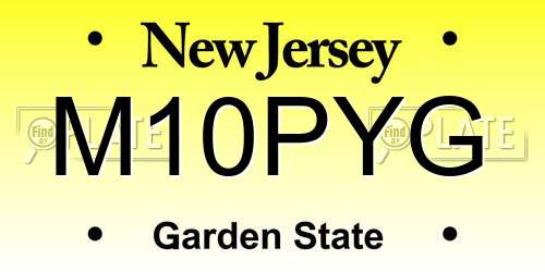 M10PYG New Jersey License Plate