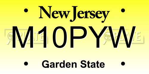 M10PYW New Jersey License Plate