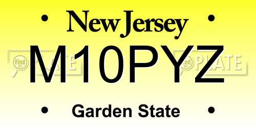 M10PYZ New Jersey License Plate