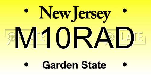 M10RAD New Jersey License Plate
