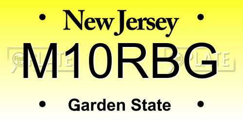 M10RBG New Jersey License Plate