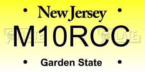 M10RCC New Jersey License Plate