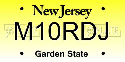 M10RDJ New Jersey License Plate