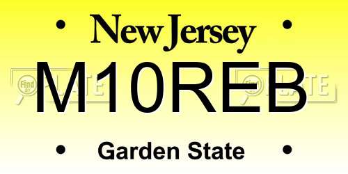 M10REB New Jersey License Plate