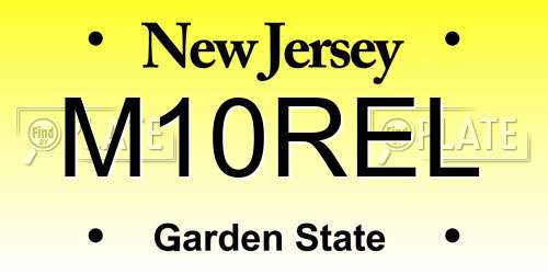 M10REL New Jersey License Plate