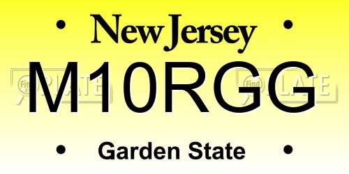 M10RGG New Jersey License Plate