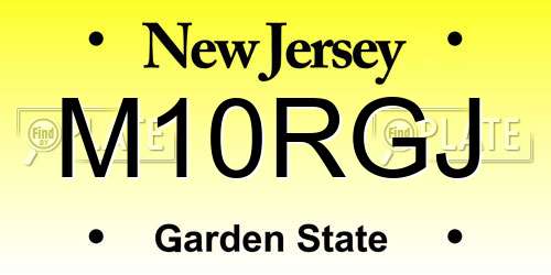 M10RGJ New Jersey License Plate