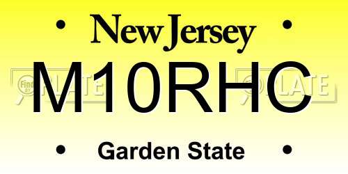 M10RHC New Jersey License Plate