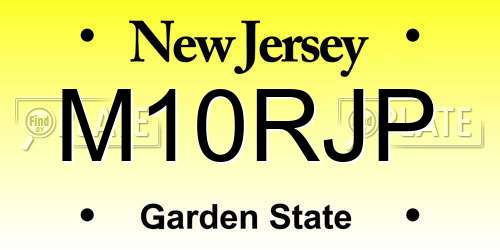 M10RJP New Jersey License Plate