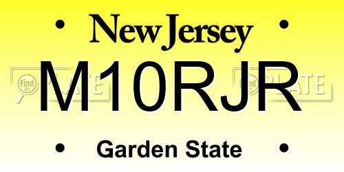 M10RJR New Jersey License Plate