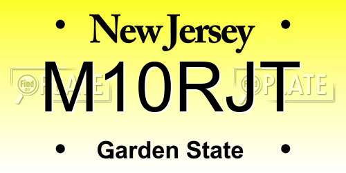 M10RJT New Jersey License Plate