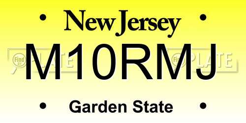 M10RMJ New Jersey License Plate