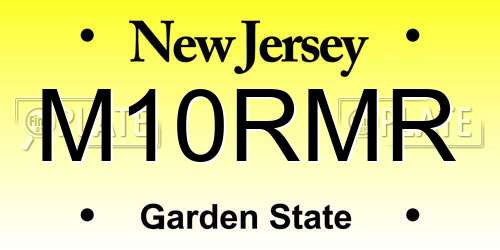 M10RMR New Jersey License Plate