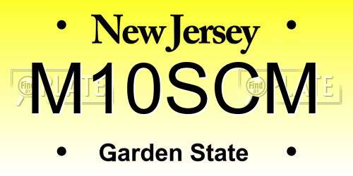 M10SCM New Jersey License Plate