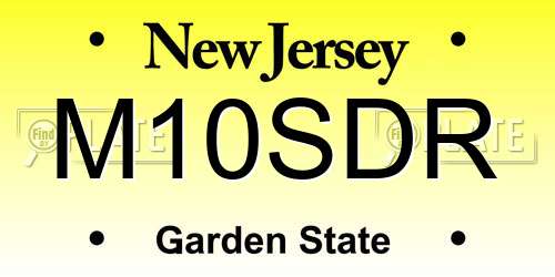 M10SDR New Jersey License Plate