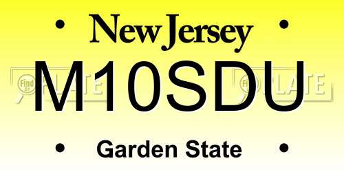 M10SDU New Jersey License Plate