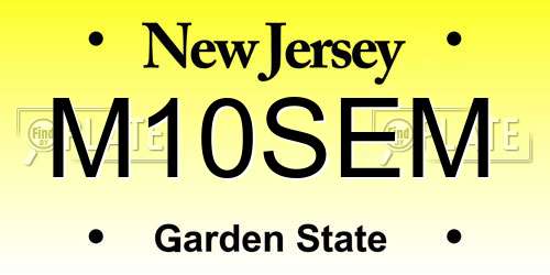 M10SEM New Jersey License Plate