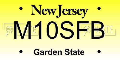 M10SFB New Jersey License Plate