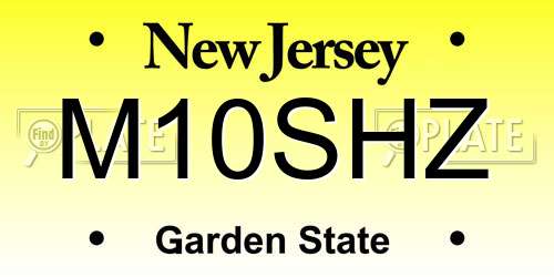 M10SHZ New Jersey License Plate