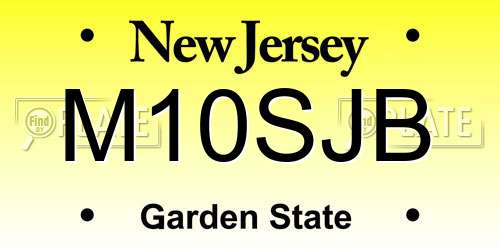 M10SJB New Jersey License Plate